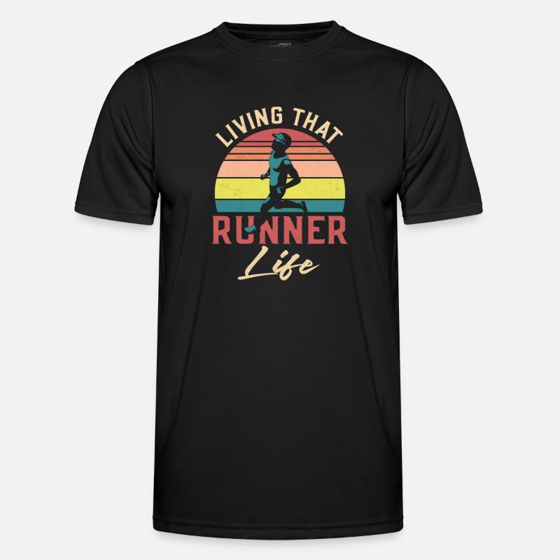 Running Runner Half Marathon - Männer Funktions-T-Shirt - Schwarz