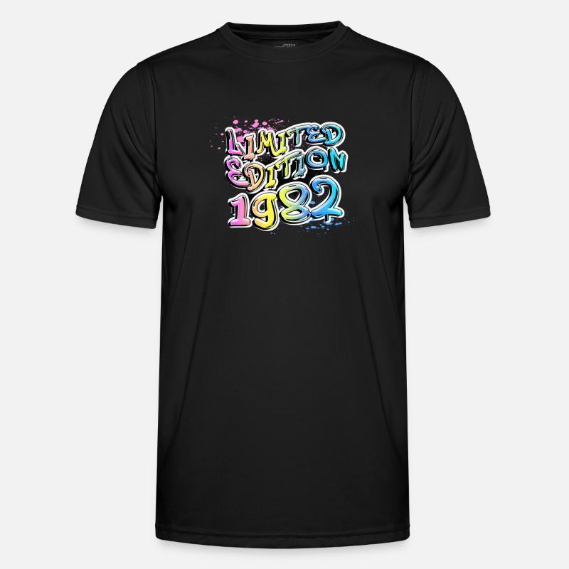 Limited Edition 1982 Graffiti - Männer Funktions-T-Shirt - Schwarz