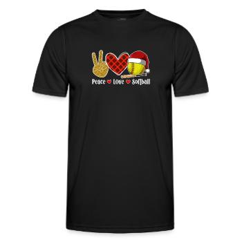 Softball Noël Joueur de softball Cadeau de fête de Noël - T-shirt sport Homme - noir - Devant - AI Model Male 178 dark (178cm)
