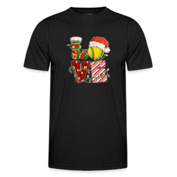 Softball Noël Joueur de softball Cadeau de fête de Noël - T-shirt sport Homme - noir - Devant - AI Model Male 178 dark (178cm)
