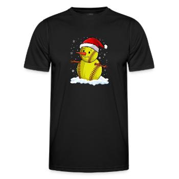 Softball Noël Joueur de softball Cadeau de fête de Noël - T-shirt sport Homme - noir - Devant - AI Model Male 178 dark (178cm)