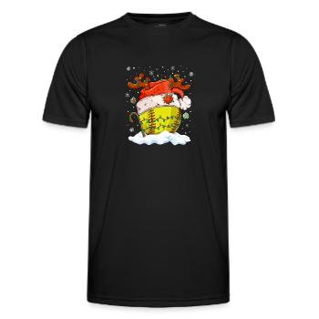 Softball Noël Joueur de softball Cadeau de fête de Noël - T-shirt sport Homme - noir - Devant - AI Model Male 178 dark (178cm)