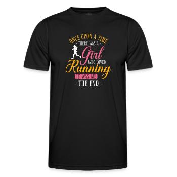 Running Runner Half Marathon Girl - Men's Functional T-Shirt - black - Front - AI Model Male 178 dark (178cm)