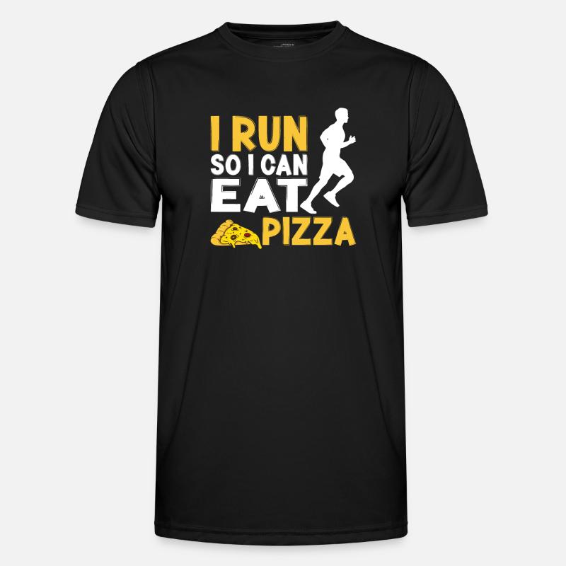 Running Runner Half Marathon Pizza - Männer Funktions-T-Shirt - Schwarz