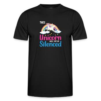 Einhorn Unicorn Silenced - Männer Funktions-T-Shirt - Schwarz - Vorne - AI Model Male 178 dark (178cm)