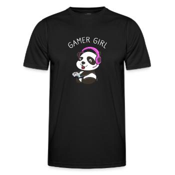 Gamer Girl Funny Gaming Panda Gaming Girl - T-shirt sport Homme - noir - Devant - AI Model Male 178 dark (178cm)