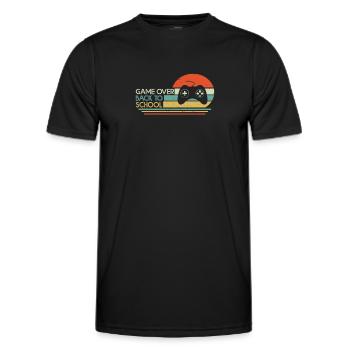 L’écolier commence le jeu du premier jour d’école - T-shirt sport Homme - noir - Devant - AI Model Male 178 dark (178cm)
