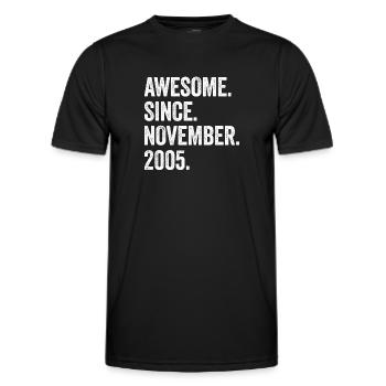 Génial depuis novembre 2005 17ème anniversaire - T-shirt sport Homme - noir - Devant - AI Model Male 178 dark (178cm)