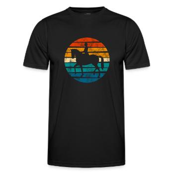 Dressage Dressage Rider Riding Horse - Men's Functional T-Shirt - black - Front - AI Model Male 178 dark (178cm)