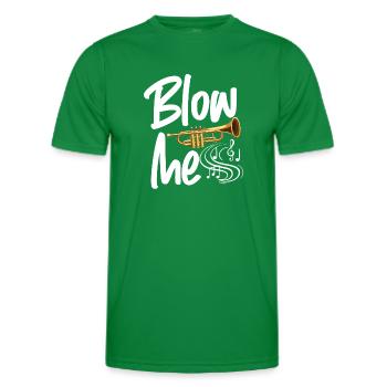 Trumpet Player Blow Me - Men's Functional T-Shirt - kelly green - Front - AI Model Male 178 dark (178cm)