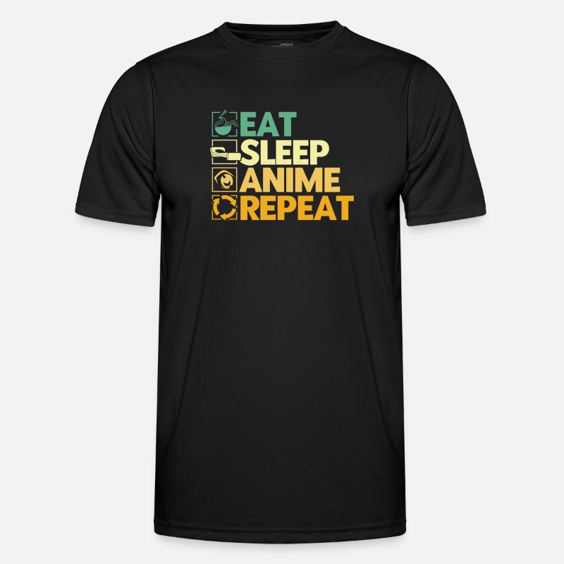 Eat Sleep Anime Repeat - Men's Functional T-Shirt - black