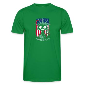 Cat Statue of Liberty Liberkitty - Men's Functional T-Shirt - kelly green - Front - AI Model Male 178 dark (178cm)