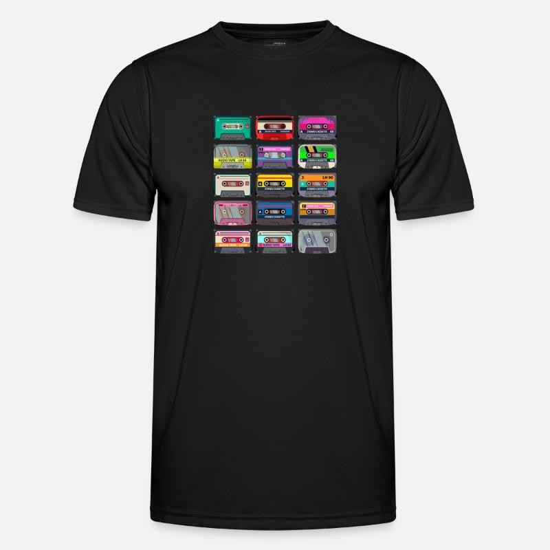 Cassette Mixtape - Männer Funktions-T-Shirt - Schwarz