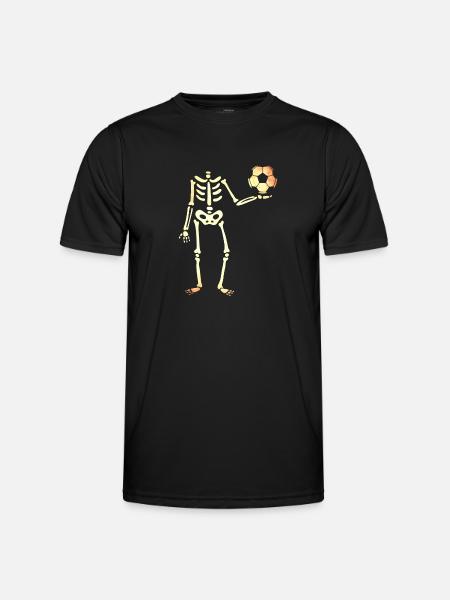 Fußball Skelett Halloween Fußballspieler Halloween - Männer Funktions-T-Shirt - Schwarz