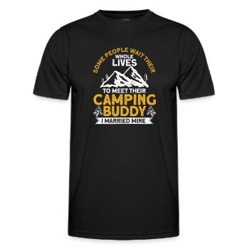Cool Camping Buddies Cadeau Camping Buddy - T-shirt sport Homme - noir - Devant - AI Model Male 178 dark (178cm)