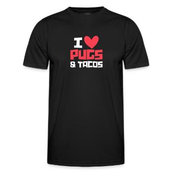 Carlin Tacos Chien Chien Ami Pet Cadeau - T-shirt sport Homme - noir - Devant - AI Model Male 178 dark (178cm)