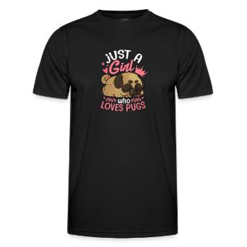 Mops - Männer Funktions-T-Shirt - Schwarz - Vorne - AI Model Male 178 dark (178cm)