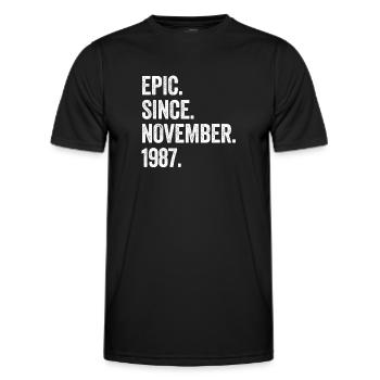 35 Years Old Epic Since November 1987 35th - Men's Functional T-Shirt - black - Front - AI Model Male 178 dark (178cm)
