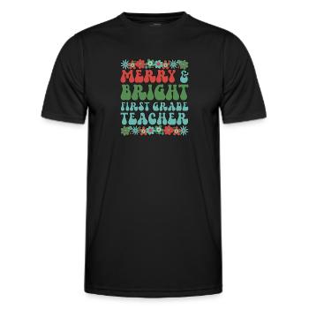 1st Grade Teacher Christmas First Grade Team Xmas - Men's Functional T-Shirt - black - Front - AI Model Male 178 dark (178cm)