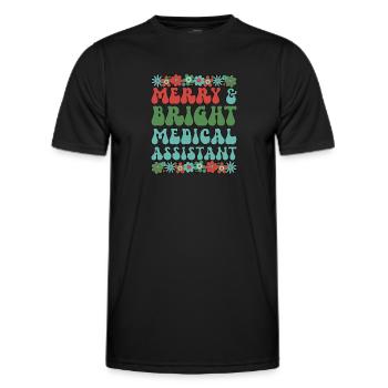 Assistant médical Noël Med Assistant Noël - T-shirt sport Homme - noir - Devant - AI Model Male 178 dark (178cm)