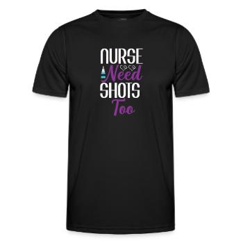 Les infirmières ont également besoin d’injections - T-shirt sport Homme - noir - Devant - AI Model Male 178 dark (178cm)