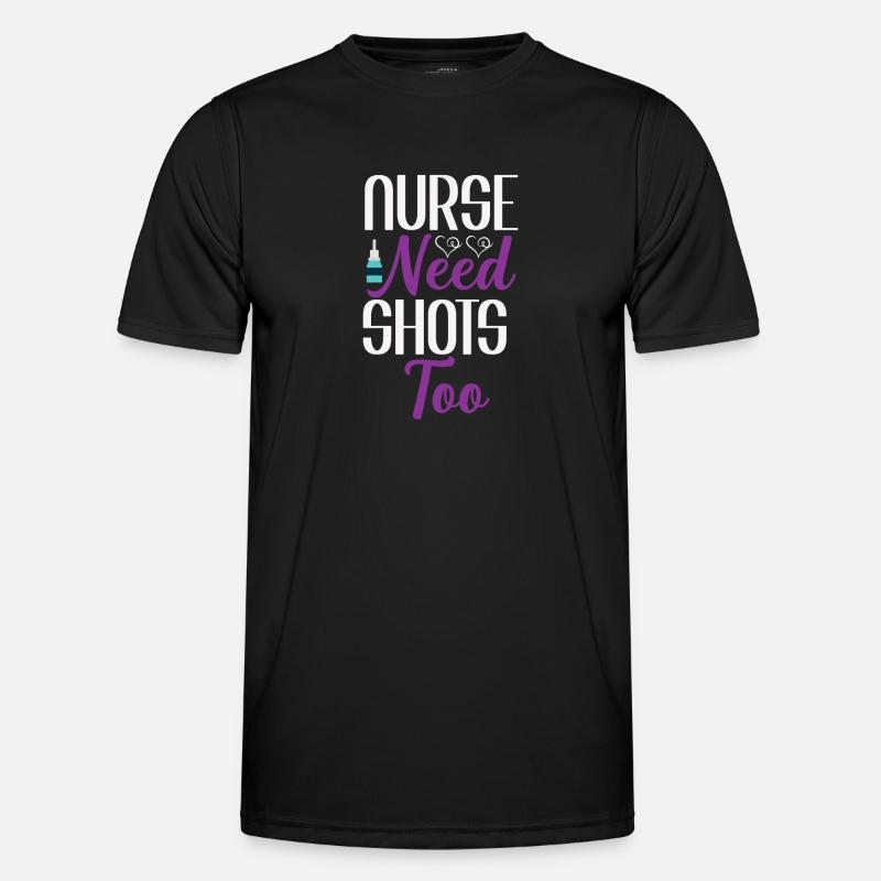Nurses also need injections - Men's Functional T-Shirt - black