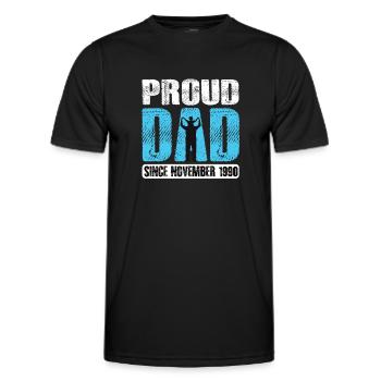 Proud Dad Since November 1990 - Men's Functional T-Shirt - black - Front - AI Model Male 178 dark (178cm)