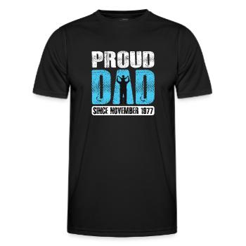 Proud Dad Since November 1977 - Männer Funktions-T-Shirt - Schwarz - Vorne - AI Model Male 178 dark (178cm)