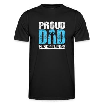 Proud Dad Since November 1976 - Men's Functional T-Shirt - black - Front - AI Model Male 178 dark (178cm)