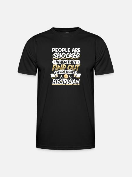 Electrician Electrical Engineer Lineman Electrical - Men's Functional T-Shirt - black