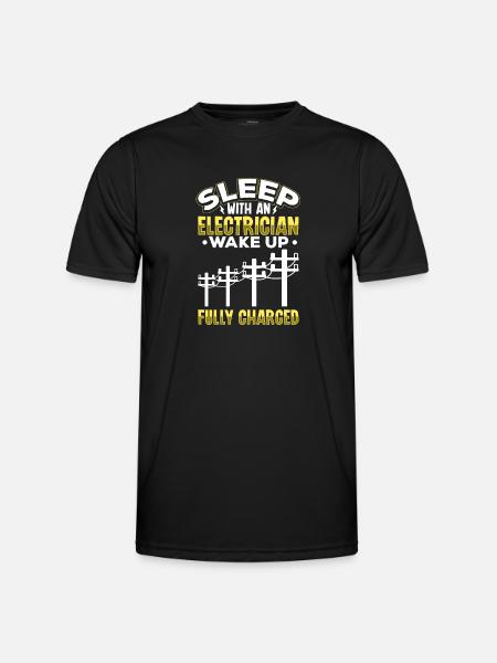 Electrician Electrical Engineer Lineman Electrical - Men's Functional T-Shirt - black