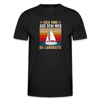 Segler Bootsfahrer Segelyacht Geschenk - Männer Funktions-T-Shirt - Schwarz - Vorne - AI Model Male 178 dark (178cm)