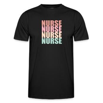 INFIRMIÈRE Infirmière - T-shirt sport Homme - noir - Devant - AI Model Male 178 dark (178cm)