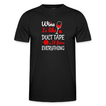 Le vin est comme du ruban adhésif - T-shirt sport Homme - noir - Devant - AI Model Male 178 dark (178cm)