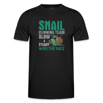 Équipe de course d’escargot Drôle de coureur d’escargot - T-shirt sport Homme - noir - Devant - AI Model Male 178 dark (178cm)