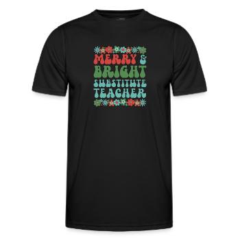 Substitute Teacher Christmas Sub Teacher Xmas - Männer Funktions-T-Shirt - Schwarz - Vorne - AI Model Male 178 dark (178cm)