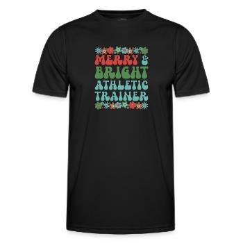 Certified Athletic Trainer Christmas AT Xmas Gifts - Men's Functional T-Shirt - black - Front - AI Model Male 178 dark (178cm)