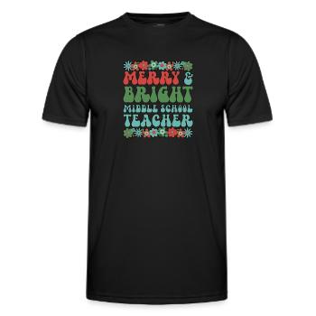 Middle School Teacher Christmas Teaching Xmas Gift - Men's Functional T-Shirt - black - Front - AI Model Male 178 dark (178cm)