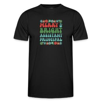 Directeur adjoint de l’équipe de l’école de Noël Noël - T-shirt sport Homme - noir - Devant - AI Model Male 178 dark (178cm)
