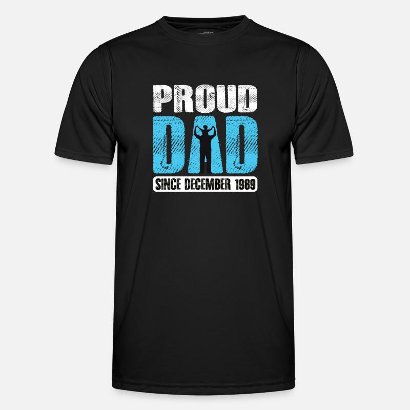Proud Dad Since December 1989 - Men's Functional T-Shirt - black