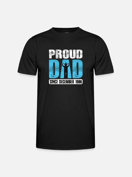 Proud Dad Since December 1986 - Men's Functional T-Shirt - black