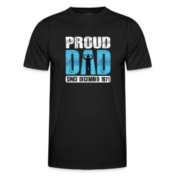 Proud Dad Since December 1971 - Men's Functional T-Shirt - black - Front - AI Model Male 178 dark (178cm)