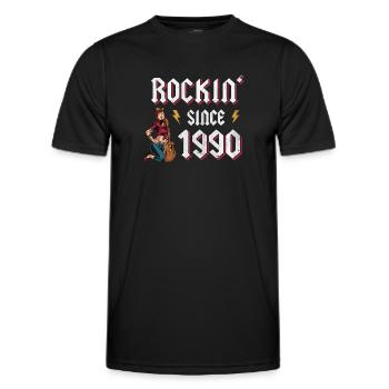 Rockin depuis 1990 Fan de musique rock 32e anniversaire - T-shirt sport Homme - noir - Devant - AI Model Male 178 dark (178cm)