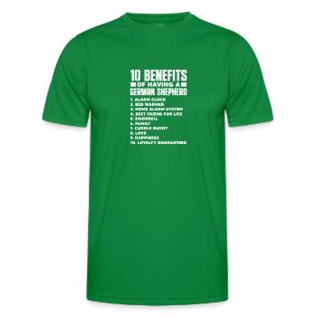 German Shepherd - Men's Functional T-Shirt - kelly green - Front - AI Model Male 178 dark (178cm)