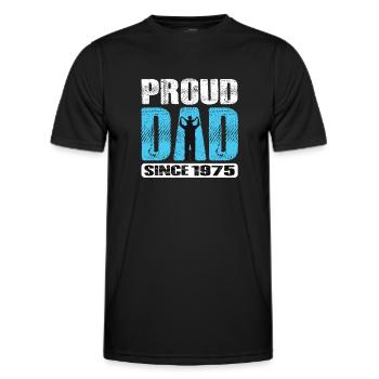 Proud Dad Since 1975 - Men's Functional T-Shirt - black - Front - AI Model Male 178 dark (178cm)