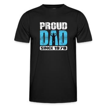 Proud Dad Since 1978 - Men's Functional T-Shirt - black - Front - AI Model Male 178 dark (178cm)