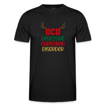 Funny OCD Obsessive Christmas Disorder - Men's Functional T-Shirt - black - Front - AI Model Male 178 dark (178cm)