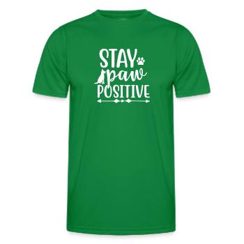 Restez positif patte - T-shirt sport Homme - vert - Devant - AI Model Male 178 dark (178cm)