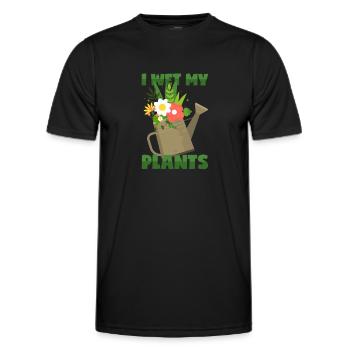 Watering plants - Men's Functional T-Shirt - black - Front - AI Model Male 178 dark (178cm)