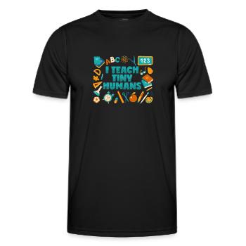 Lehrer: Ich unterrichte winzige Menschen - Männer Funktions-T-Shirt - Schwarz - Vorne - AI Model Male 178 dark (178cm)